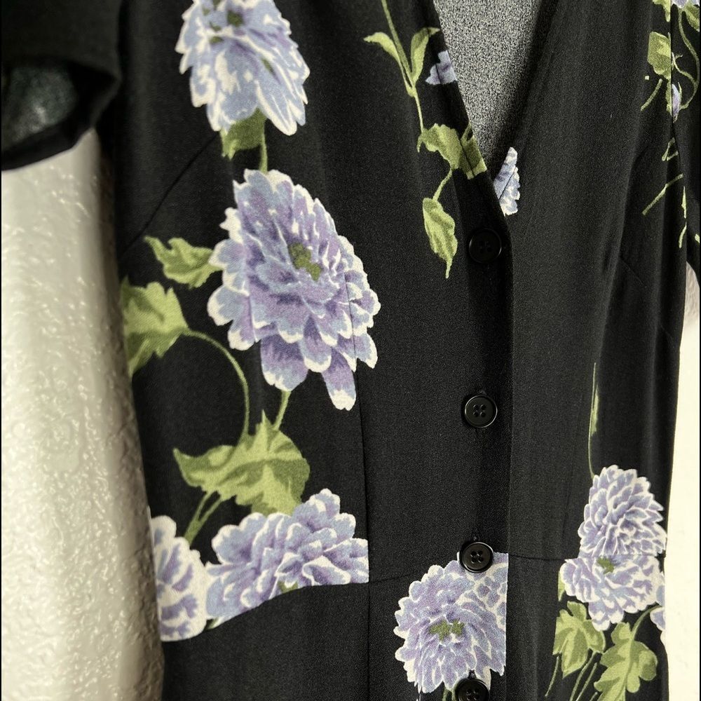 NWOT Reformation lilac floral print black pant wedding reception jumpsuit romper - Picture 6 of 10
